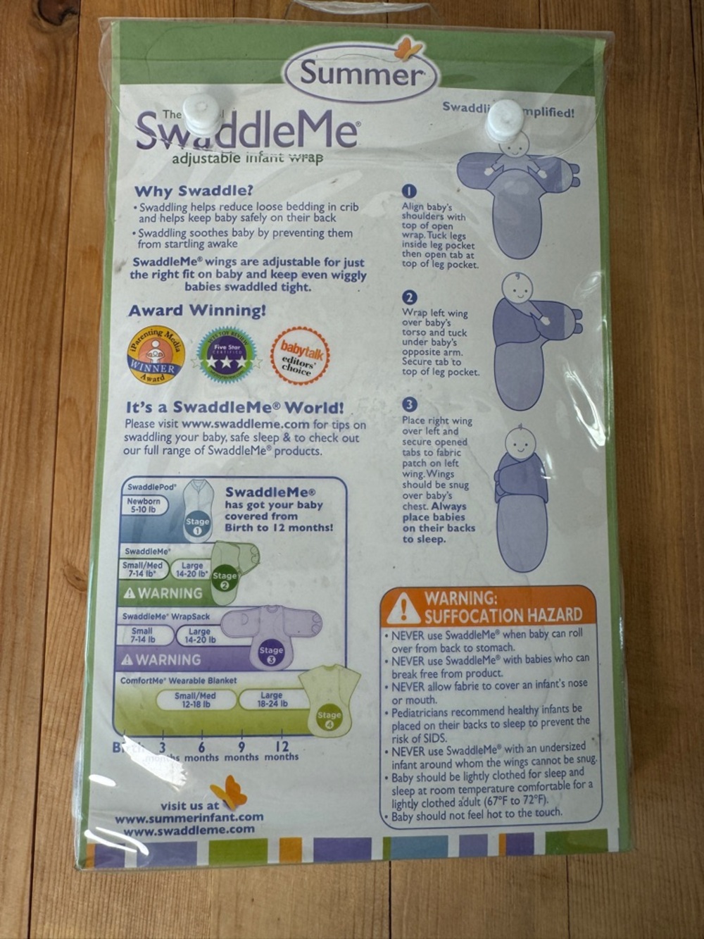 Summer SwaddleMe Adjustable Infant Wrap - Yellow & Gray Moon Stars - Picture 2 of 2